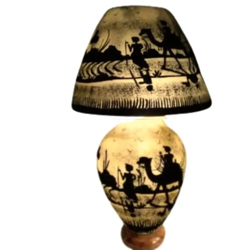 CAMEL SKIN TABLE LAMP